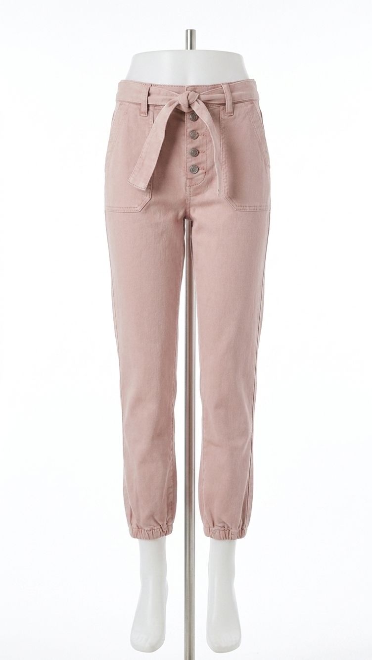 NEW PAIGE mayslie joggers in vintage rouge glow